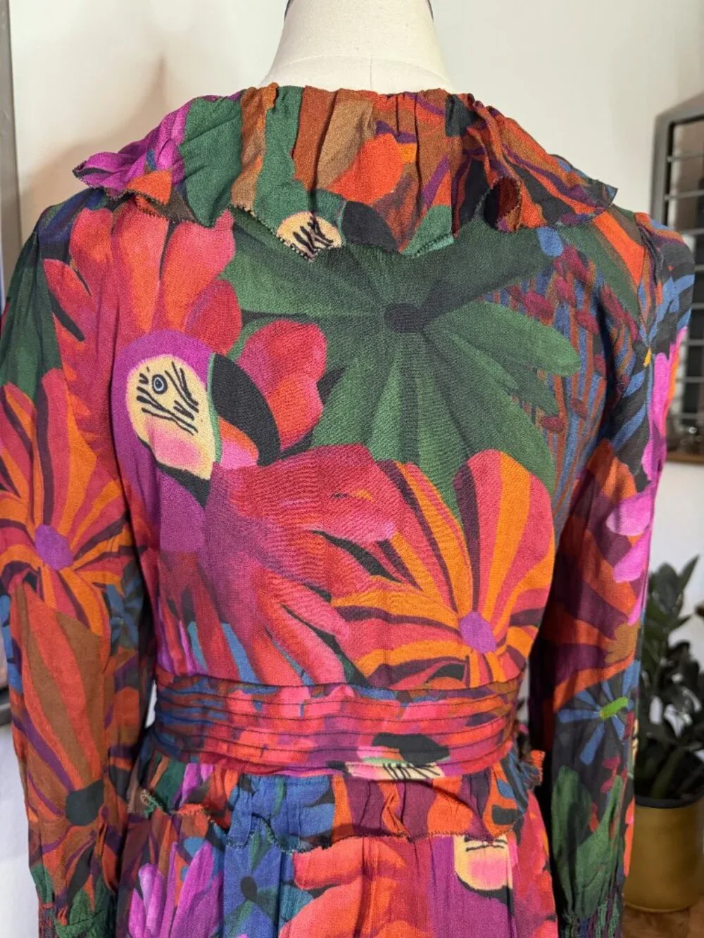 β¨ NWT FARM Rio "Bird Flowers" Maxi Dress β SOLD OUT Print β Size M NEWβ¨ - Picture 7 of 16